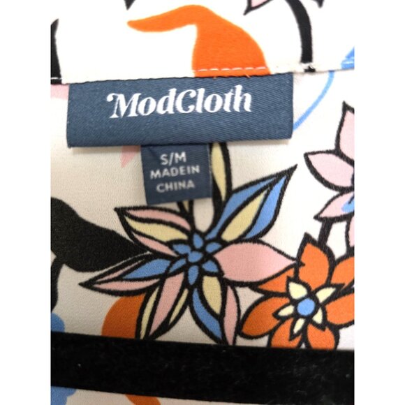 ModCloth Floral Print Open Front Boho Fairy Kimono Cardigan S/M Lightweight Poly - Picture 6 of 8